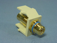 Leviton Ivory Leviton Quickport RCA Video Jack Gold Barrel with Blue Stripe 40830-BIL