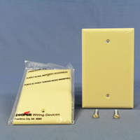 2 Cooper Commercial Ivory Unbreakable Mid-Size 1-Gang Blank Wallplate Covers PJ13V