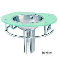 Decolav Sea Foam Glass Lavatory Bathroom Vanity Stainless Steel Sink 2240-1P-SF