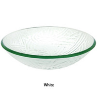 Decolav 17" White Rainbow Artistic Non-Tempered Glass Vanity Vessel Sink Bowl