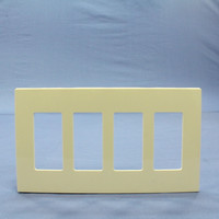 Leviton Almond 4-Gang Midway Size Decora Screwless Wallplate Cover GFCI GFI SJ264-SA