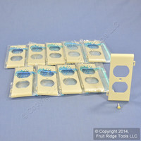 10 Leviton Ivory UNBREAKABLE Receptacle Outlet Device Center Panel Sectional Cover Wallplates PSC8-I