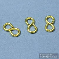 3 National Hardware #V2073 Solid Brass Hanging 7/8" Closed S-Hooks Light Duty N121-491