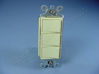 Leviton Ivory Decora Single Pole Triple Rocker Wall Light Switch Control 1755-I