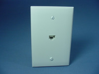 White Midway Cat5e RJ45 Data Jack Flush-Mount 1-Gang Wallplate 110 IDC 5EA10-M1W