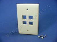 Leviton Almond Large Midway 1-Gang Quickport 4-Port Wallplate Cover 41091-4AN