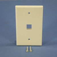 Cooper Almond Mid Size Flush 110 Style 1-Port Thermoplastic Wallplate 5510A-MSP