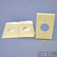 3 Leviton Ivory 1.406" UNBREAKABLE Receptacle Wallplates Outlet Covers 80704-I