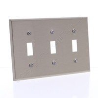 Cooper ANTIMICROBIAL Stainless Steel 3-Gang Switch Cover Toggle Wallplate Switchplate 93073AM
