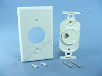 Leviton White Phone Wall Plate 110-Type Telephone 8-Wire T568B Cat 3 WECO 41058-WDA