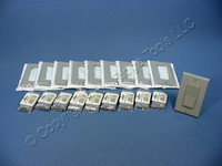 10 Leviton Gray Color Change Conversion Kits for Decora Dimmer Rocker Switch 6081-GY