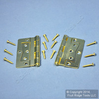 2 National Hardware #V535 Brass Finish Steel 4" Surface Mounted Bi-fold Hinges N244-822