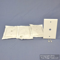 4 Leviton White Phone Cable Wallplate Telephone Cover Plates .406" Hole 88013