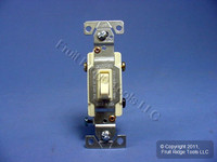 10 Cooper Wiring Devices Almond Toggle Wall Light Switches 3-WAY Quiet 15A 120V 1303-7A