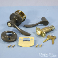 LEFT Weslock Traditonale Bordeau 640 Gray Keylock Lever Door Handle