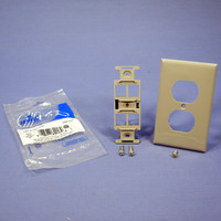 Leviton Gray Quickport 1-Gang 4-Port Duplex Wallplate Quad 106 Insert 41087-QGP