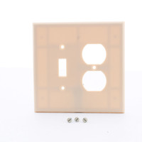 Leviton OVERSIZE Ivory 2-Gang Switch Receptacle Wallplate Outlet Switchplate Jumbo Cover 86105