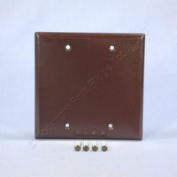 Eagle Brown STANDARD 2-Gang Blank Cover Box Mounted Thermoset Wallplate 2137B