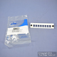 Leviton White SC Empty Fiber Optic Connector 8-Pack Adapter Plate APLW8-SCE