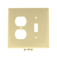 Leviton Ivory Midway UNBREAKABLE Toggle Switch Duplex Outlet Cover Wallplate PJ18-I