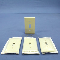 4 Leviton Almond Unbreakable Toggle Switch Cover Wall Plates Switchplates 80701-A