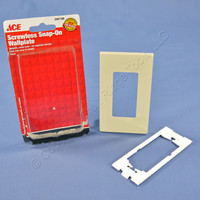 Ace 1-Gang Decorator Ivory Screwless Snap-On Wallplate GFCI GFI Cover 3267168