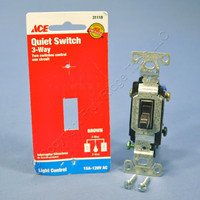 Ace Brown Residential Grade 3-Way Quiet Toggle Wall Light Switch 15A 120V 31118