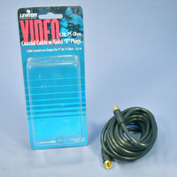 New Leviton Black 12' Coaxial Video Cable w/ GOLD PLUG Ends RG59 C5851-12G-841