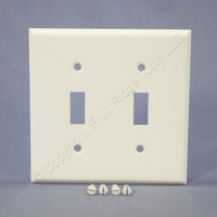 Mulberry White 2-Gang Painted Metal Steel Switch Cover Toggle Wallplate Standard Switchplate 86072