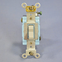 Leviton Gray INDUSTRIAL Grade 3-Way Quiet Toggle Wall Light Switch 15A 120/277VAC Bulk 1203-2GY