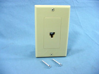 Leviton Ivory Flush Mount Decora Telephone Type 625B4 Jack Wallplate 40949-ID