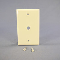 Cooper Light Almond Telephone Coaxial Cable Thermoset Wallplate Cover .375" Hole 2128LA