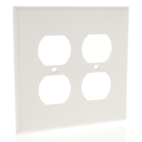 Leviton White LARGE UNBREAKABLE Receptacle Wallplate 2-Gang Duplex Outlet Cover PJ82-W