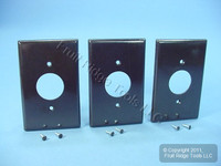3 Leviton MIDWAY Brown 1.406" Receptacle Wallplates Single Outlet Cover 80504