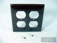 Leviton Brown 2-Gang Receptacle Wallplate Unbreakable Duplex Outlet Cover 80716