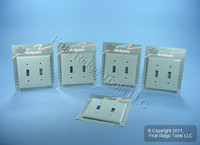 5 Leviton Gray UNBREAKABLE 2-Gang Switch Cover Wallplates Switchplate 80709-GY