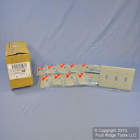 10 Leviton Unbreakable Gray 3-Gang Switch Cover Wall Plates Switchplates 80711-GY
