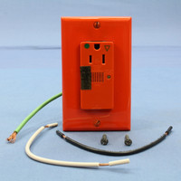 Leviton ORANGE ISOLATED Ground Hospital Grade LED Surge Receptacle Outlet 15A 8281-IGO