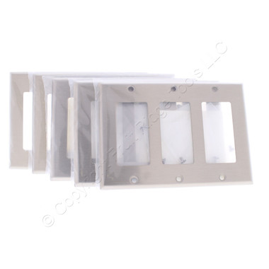 Cooper ANTIMICROBIAL 2-Gang Stainless Steel Decorator Wallplate Cover GFCI GFI 