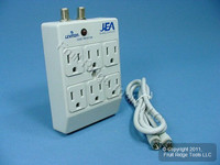 Leviton Gray 6-Outlet SURGE Protector Receptacle Adapter w/ Coaxial CATV 4400-PC