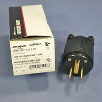 Cooper Studio All-Black Industrial Grade Straight Blade Plug Male NEMA 5-15P 5-15 15A 125V 6266BLK