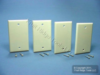 4 Leviton 1-Gang Residential Grade Almond Blank Cover Wallplates Box Mount 82014