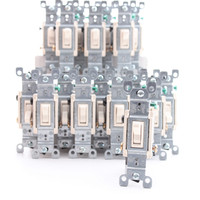 35 Leviton Almond 3-Way Toggle Wall Light Switches Quickwire 15A 120V 1453-2A