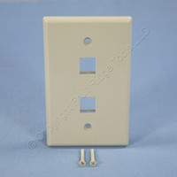 Cooper Gray Mid Size Flush 110 Style 2-Port Thermoplastic Wallplate 5520GY-MSP