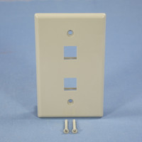 Cooper Gray Mid Size Flush 110 Style 2-Port Thermoplastic Wallplate 5520GY-MSP