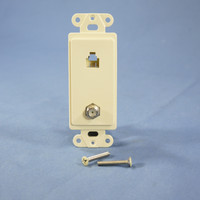 New Cooper Almond Phone Video Cable CATV Jack Telephone Wall Plate 3562A