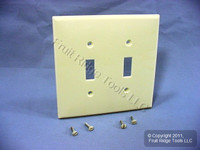 Leviton Almond 2G Midway UNBREAKABLE Toggle Switch Nylon Cover Wallplate PJ2-A