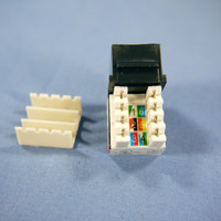 Cooper Black Cat3 Snap-In Modular Voice Jack 110 Style 6-Position RJ12 5547-3EBK