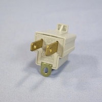 Leviton Gray 3-Prong Polarized Plug Outlet Adapter NEMA 5-15R 15A 125V Bulk Grounded 274