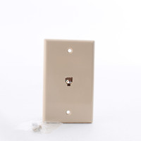 New Leviton Ivory Standard Telephone 3-LINE Wall Jack Cover Plate 6P6C 4625B-46I